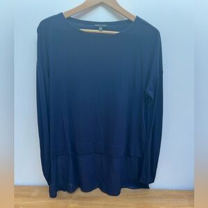 Eileen Fisher Deep Blue Long Sleeve Top